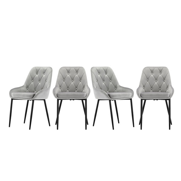 Everly Quinn Tufted Velvet Solid Back Side Chair | Wayfair